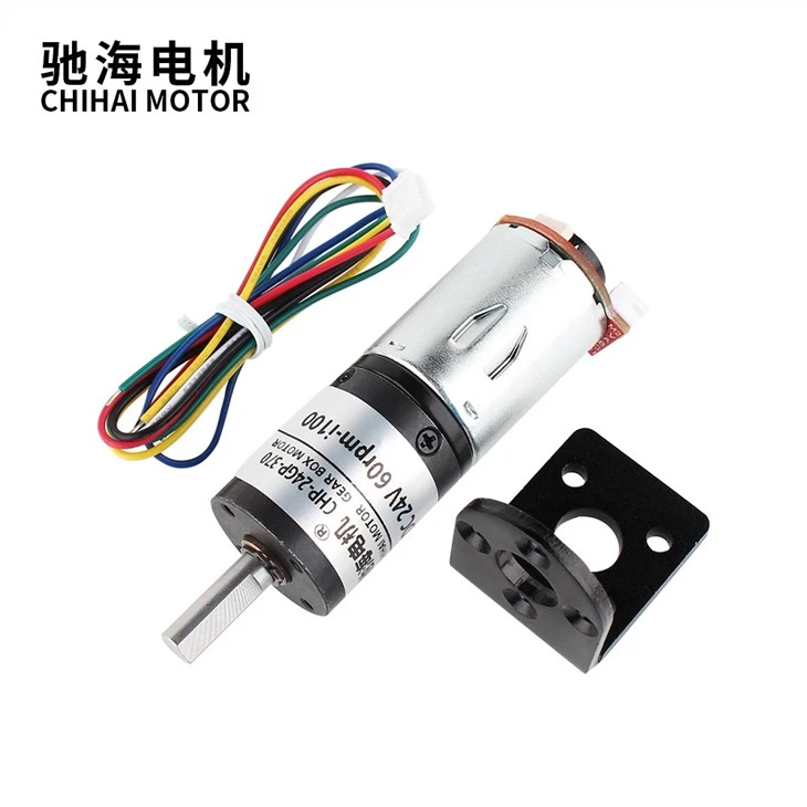 24mm Planetary Gear Motor 12rpm 60rpm 1150rpm With 11PPR Encoder